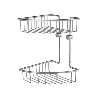 Smedbo RS377 11 5/8 in. Wall Mounted Double Level Corner Basket in Brushed Chrome from the House Collection